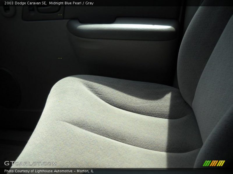 Midnight Blue Pearl / Gray 2003 Dodge Caravan SE