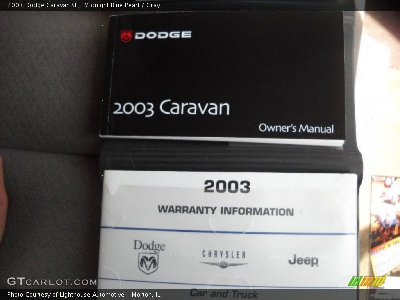 Midnight Blue Pearl / Gray 2003 Dodge Caravan SE