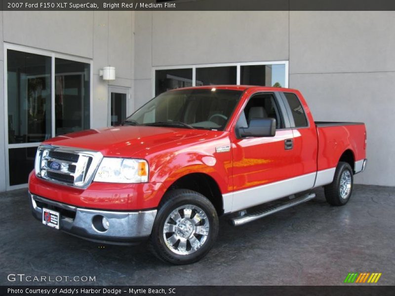 Bright Red / Medium Flint 2007 Ford F150 XLT SuperCab