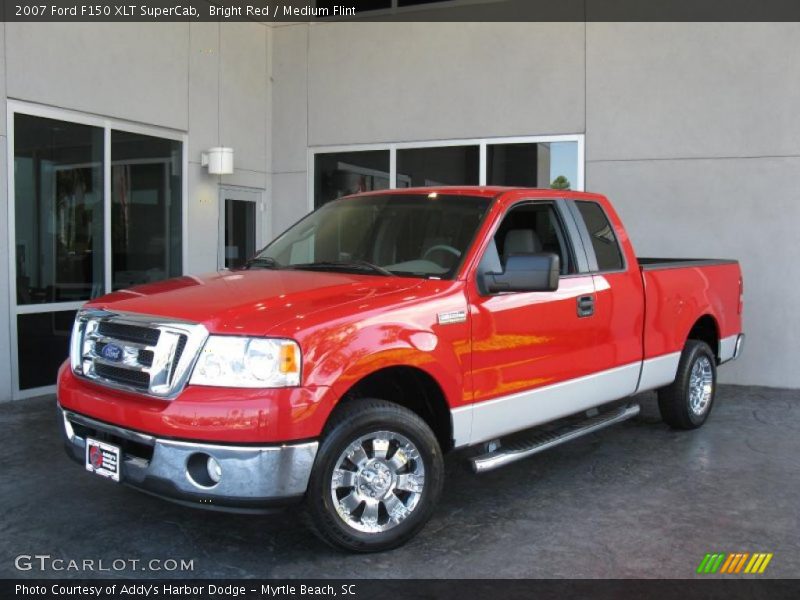 Bright Red / Medium Flint 2007 Ford F150 XLT SuperCab