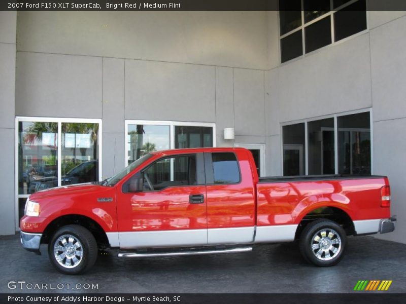 Bright Red / Medium Flint 2007 Ford F150 XLT SuperCab