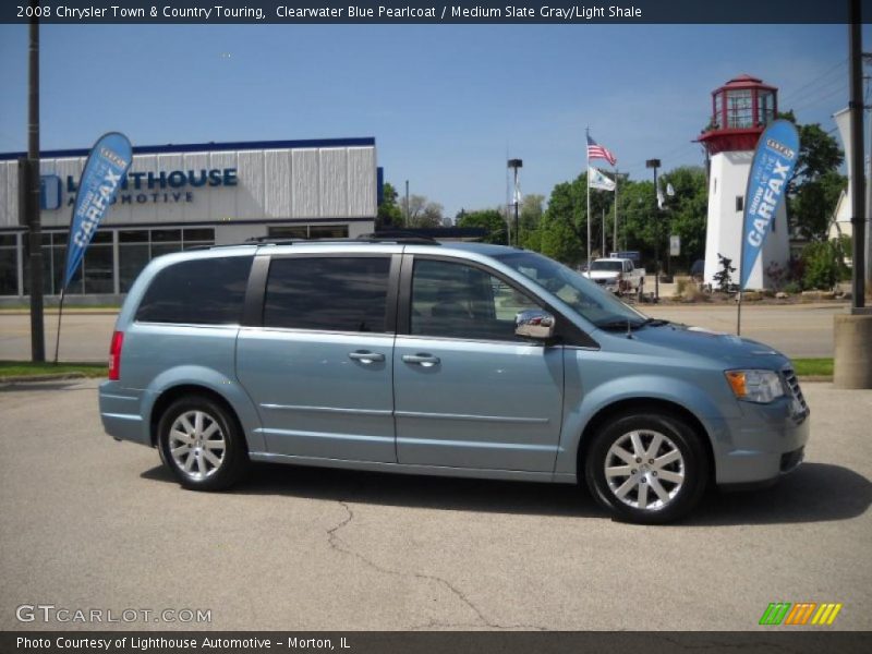 Clearwater Blue Pearlcoat / Medium Slate Gray/Light Shale 2008 Chrysler Town & Country Touring