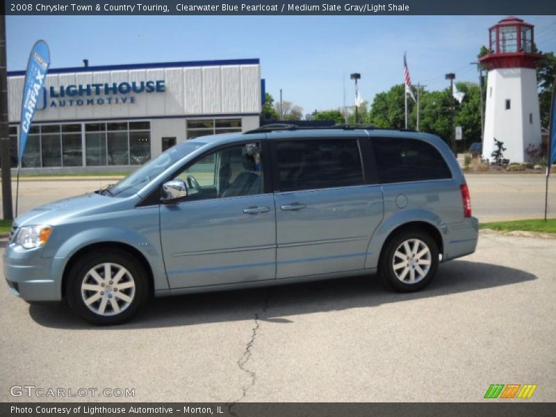 Clearwater Blue Pearlcoat / Medium Slate Gray/Light Shale 2008 Chrysler Town & Country Touring