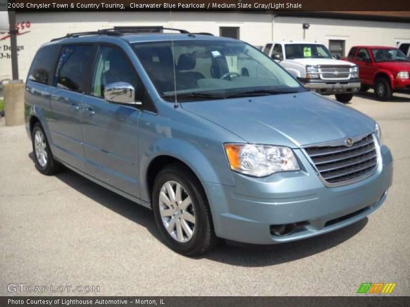 Clearwater Blue Pearlcoat / Medium Slate Gray/Light Shale 2008 Chrysler Town & Country Touring