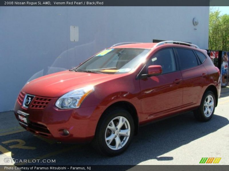 Venom Red Pearl / Black/Red 2008 Nissan Rogue SL AWD