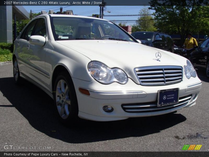 Arctic White / Stone 2007 Mercedes-Benz C 280 4Matic Luxury
