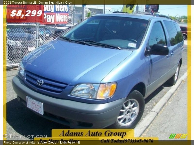 Denim Blue Mica / Gray 2002 Toyota Sienna LE