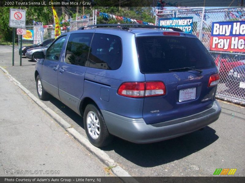 Denim Blue Mica / Gray 2002 Toyota Sienna LE