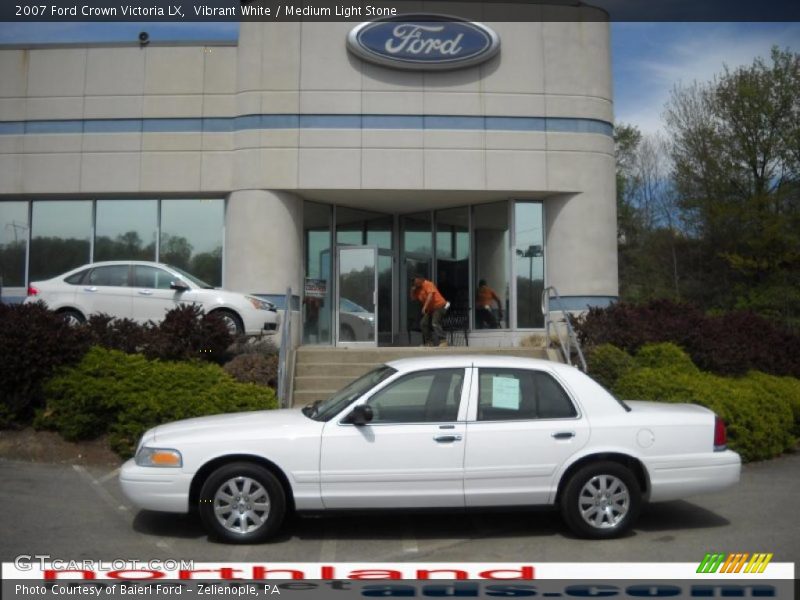 Vibrant White / Medium Light Stone 2007 Ford Crown Victoria LX