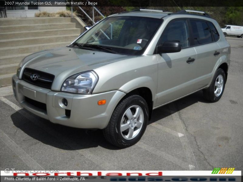 Platinum Metallic / Beige 2007 Hyundai Tucson GLS