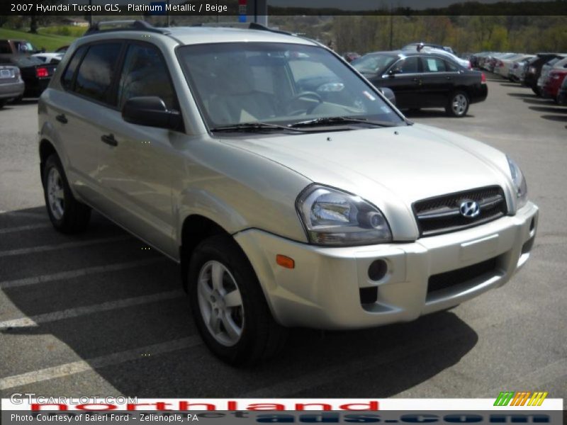 Platinum Metallic / Beige 2007 Hyundai Tucson GLS