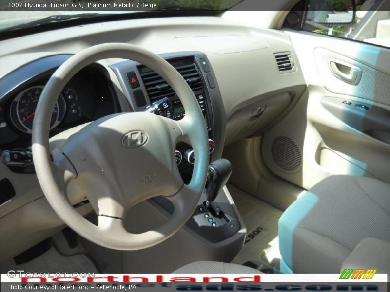 Platinum Metallic / Beige 2007 Hyundai Tucson GLS