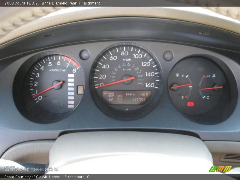 White Diamond Pearl / Parchment 2003 Acura TL 3.2