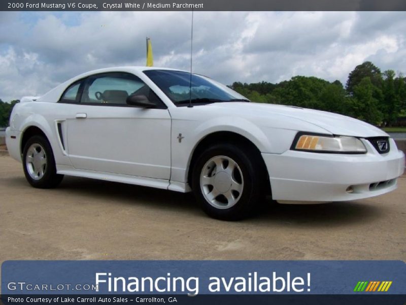 Crystal White / Medium Parchment 2000 Ford Mustang V6 Coupe
