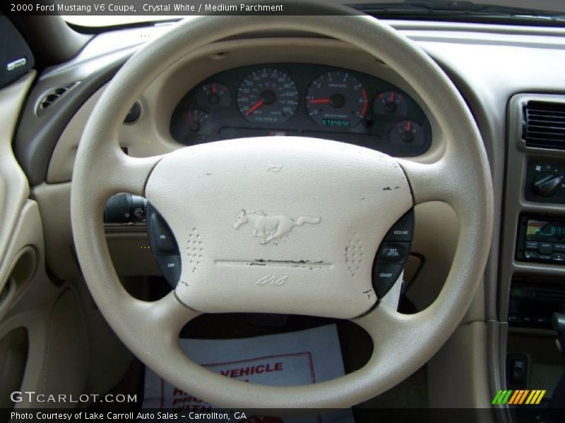 Crystal White / Medium Parchment 2000 Ford Mustang V6 Coupe