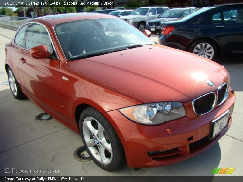 Sedona Red Metallic / Black 2010 BMW 1 Series 128i Coupe