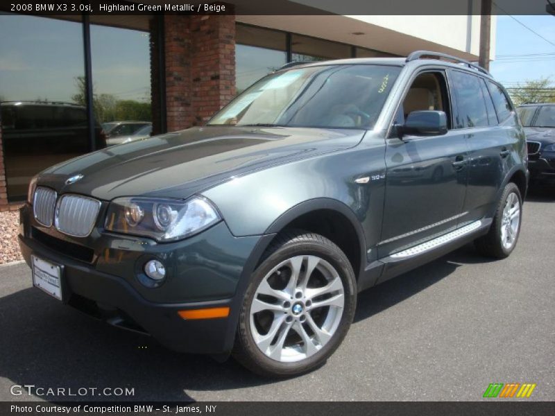 Highland Green Metallic / Beige 2008 BMW X3 3.0si