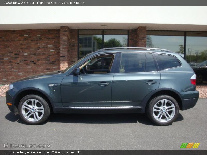 Highland Green Metallic / Beige 2008 BMW X3 3.0si