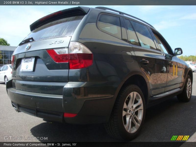 Highland Green Metallic / Beige 2008 BMW X3 3.0si