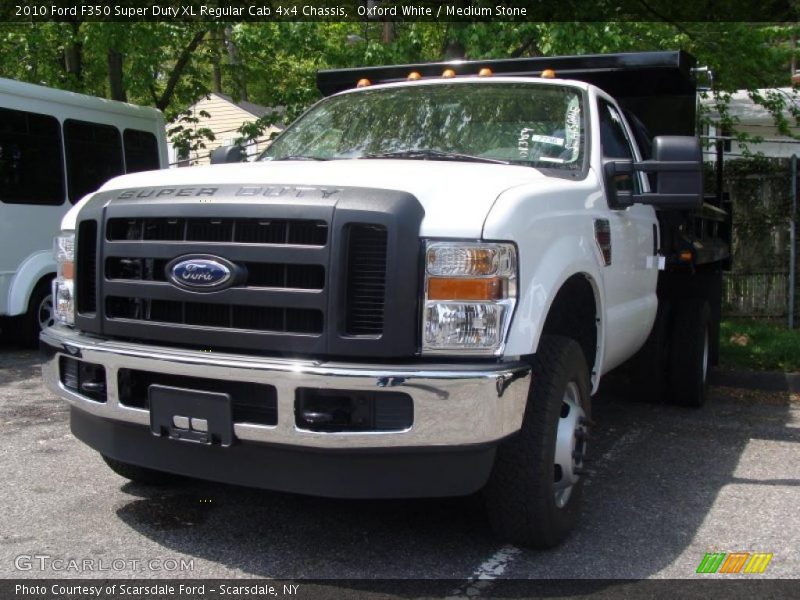 Oxford White / Medium Stone 2010 Ford F350 Super Duty XL Regular Cab 4x4 Chassis