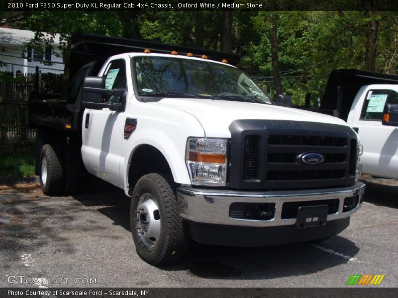 Oxford White / Medium Stone 2010 Ford F350 Super Duty XL Regular Cab 4x4 Chassis