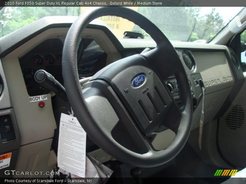 Oxford White / Medium Stone 2010 Ford F350 Super Duty XL Regular Cab 4x4 Chassis