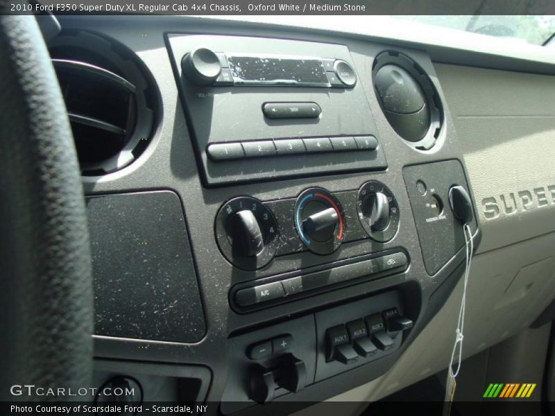 Oxford White / Medium Stone 2010 Ford F350 Super Duty XL Regular Cab 4x4 Chassis