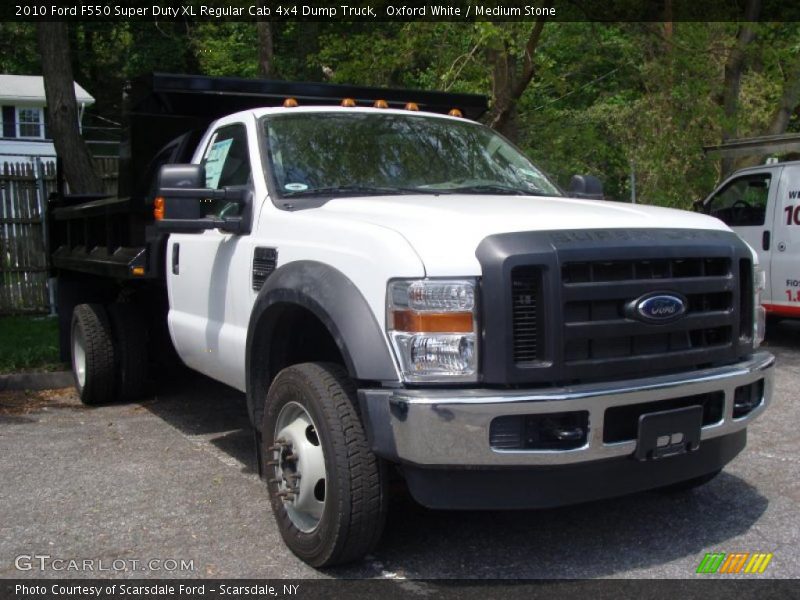 Oxford White / Medium Stone 2010 Ford F550 Super Duty XL Regular Cab 4x4 Dump Truck