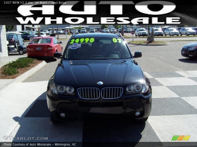 Jet Black / Sand Beige 2007 BMW X3 3.0si