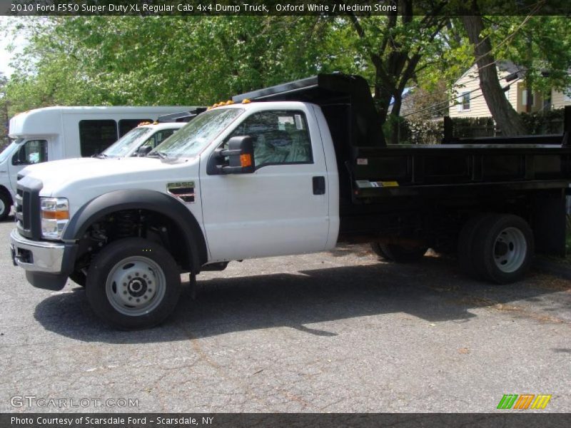 Oxford White / Medium Stone 2010 Ford F550 Super Duty XL Regular Cab 4x4 Dump Truck