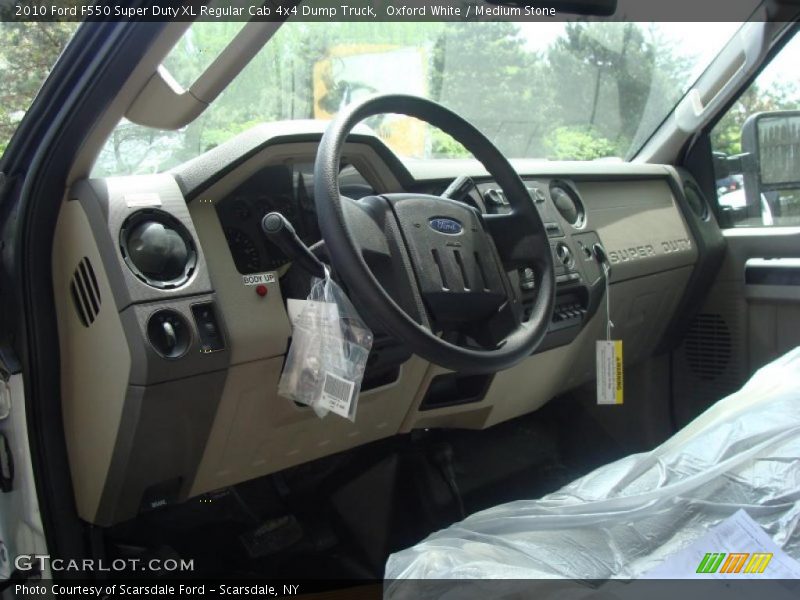 Oxford White / Medium Stone 2010 Ford F550 Super Duty XL Regular Cab 4x4 Dump Truck