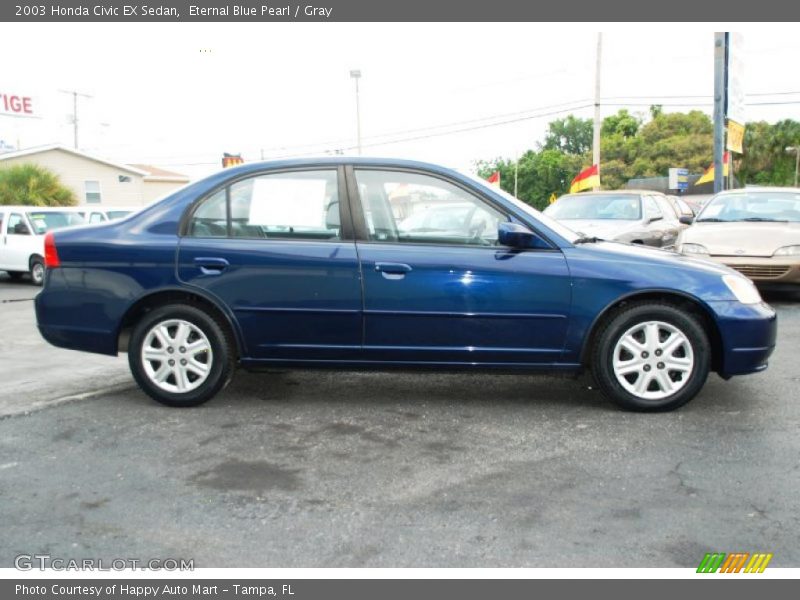 Eternal Blue Pearl / Gray 2003 Honda Civic EX Sedan