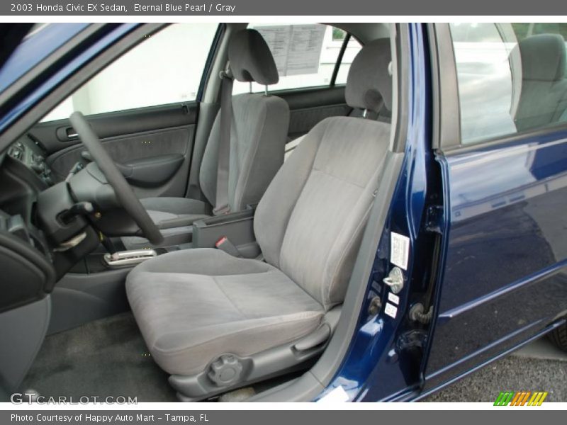 Eternal Blue Pearl / Gray 2003 Honda Civic EX Sedan