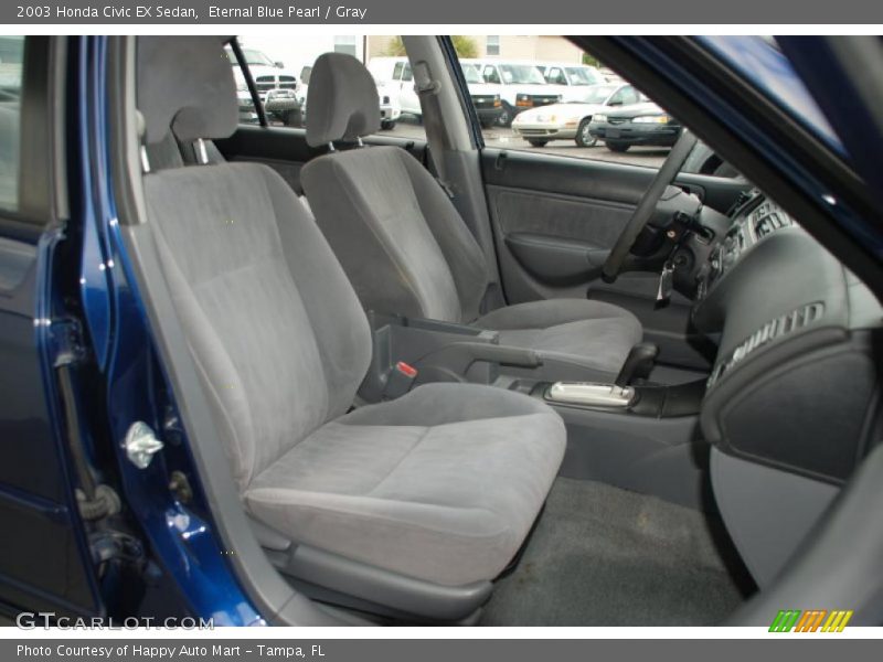 Eternal Blue Pearl / Gray 2003 Honda Civic EX Sedan