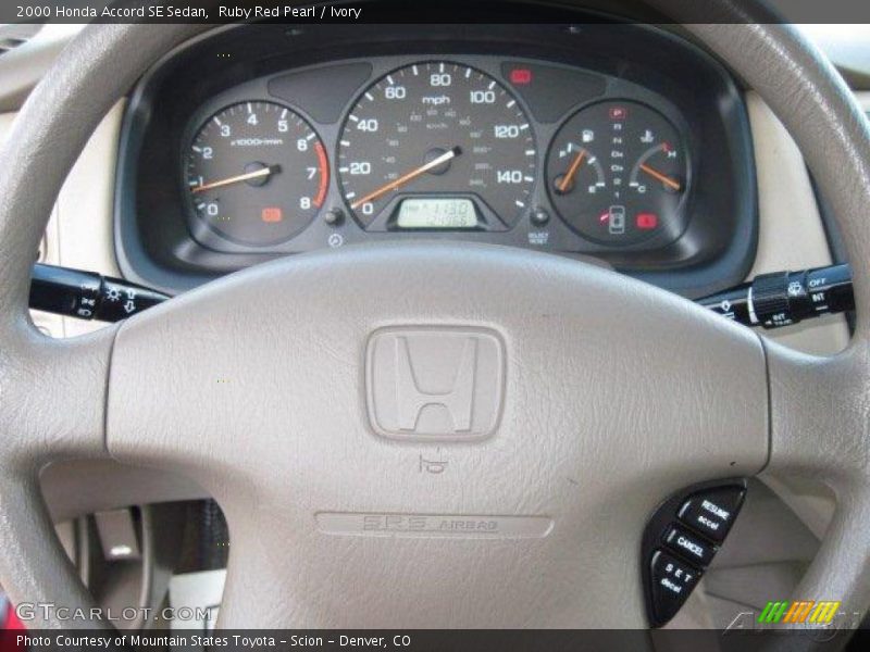 Ruby Red Pearl / Ivory 2000 Honda Accord SE Sedan