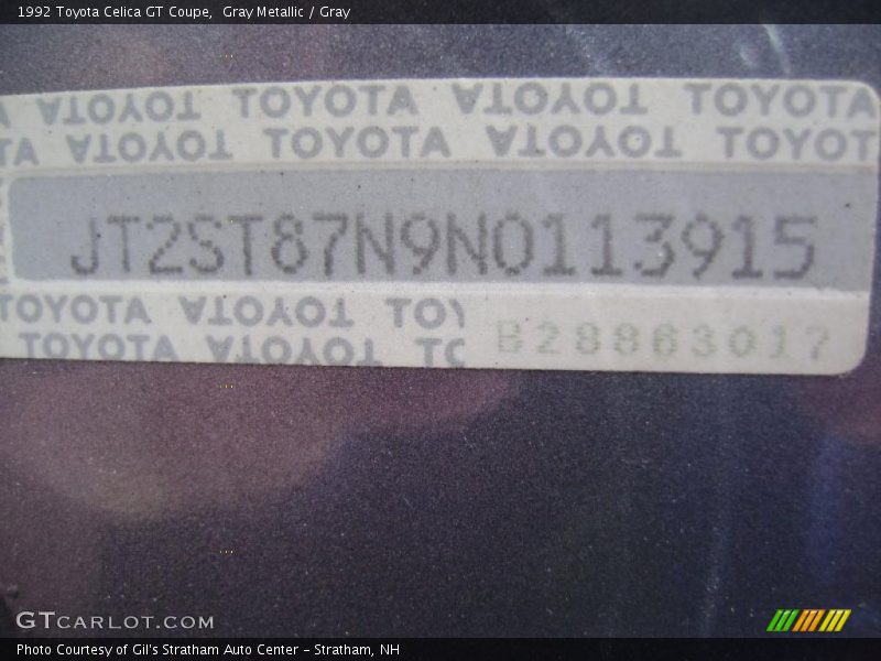 Gray Metallic / Gray 1992 Toyota Celica GT Coupe