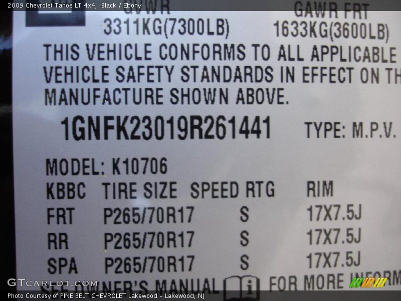 Black / Ebony 2009 Chevrolet Tahoe LT 4x4