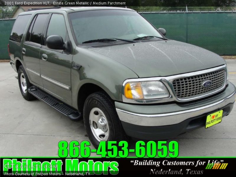 Estate Green Metallic / Medium Parchment 2001 Ford Expedition XLT