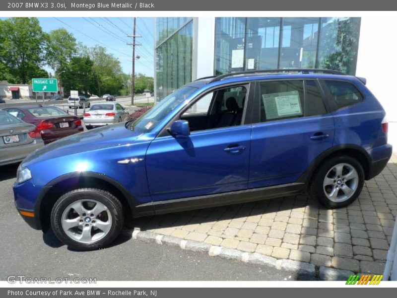 Montego Blue Metallic / Black 2007 BMW X3 3.0si