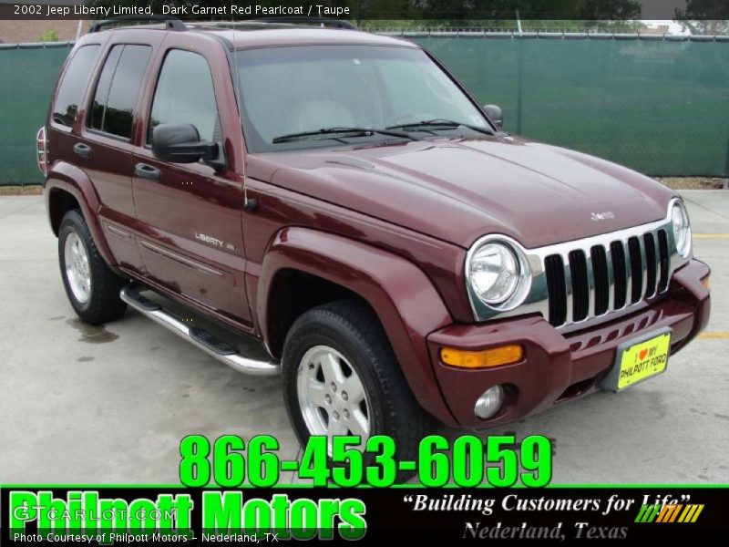 Dark Garnet Red Pearlcoat / Taupe 2002 Jeep Liberty Limited