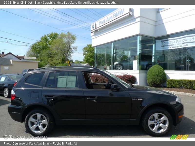 Black Sapphire Metallic / Sand Beige/Black Nevada Leather 2008 BMW X3 3.0si