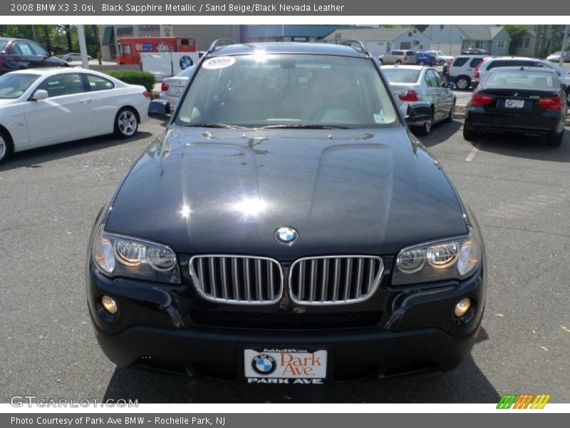 Black Sapphire Metallic / Sand Beige/Black Nevada Leather 2008 BMW X3 3.0si