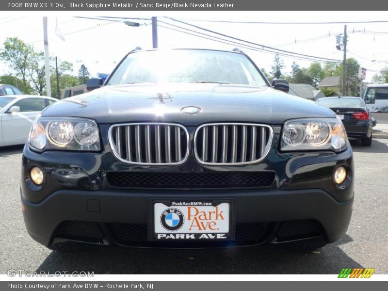 Black Sapphire Metallic / Sand Beige/Black Nevada Leather 2008 BMW X3 3.0si