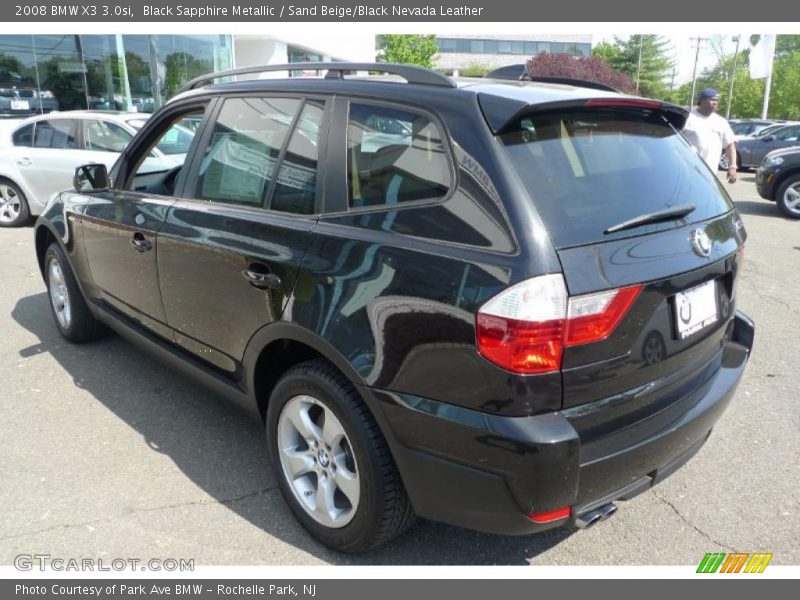 Black Sapphire Metallic / Sand Beige/Black Nevada Leather 2008 BMW X3 3.0si