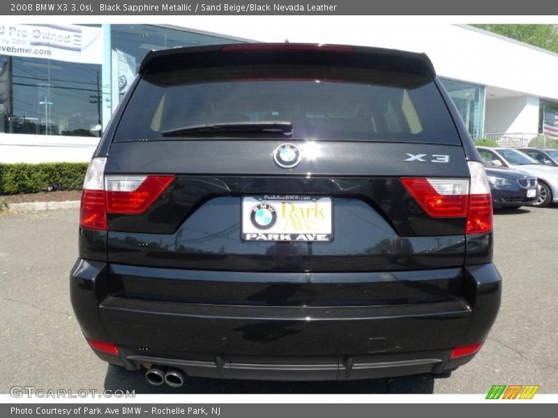 Black Sapphire Metallic / Sand Beige/Black Nevada Leather 2008 BMW X3 3.0si
