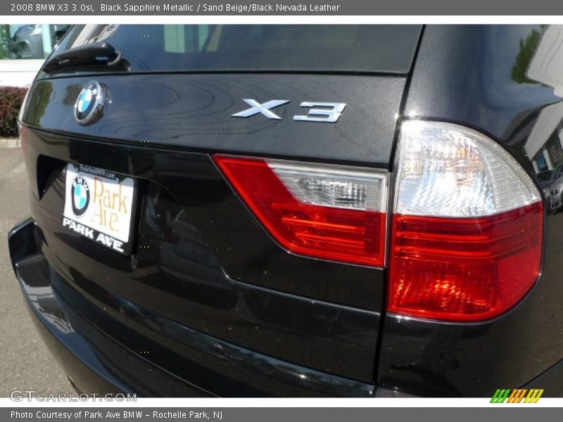 Black Sapphire Metallic / Sand Beige/Black Nevada Leather 2008 BMW X3 3.0si