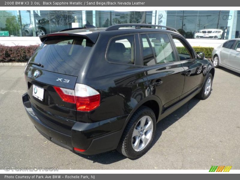 Black Sapphire Metallic / Sand Beige/Black Nevada Leather 2008 BMW X3 3.0si
