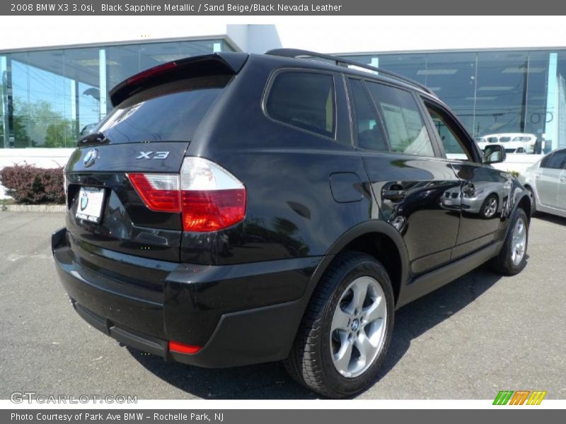 Black Sapphire Metallic / Sand Beige/Black Nevada Leather 2008 BMW X3 3.0si