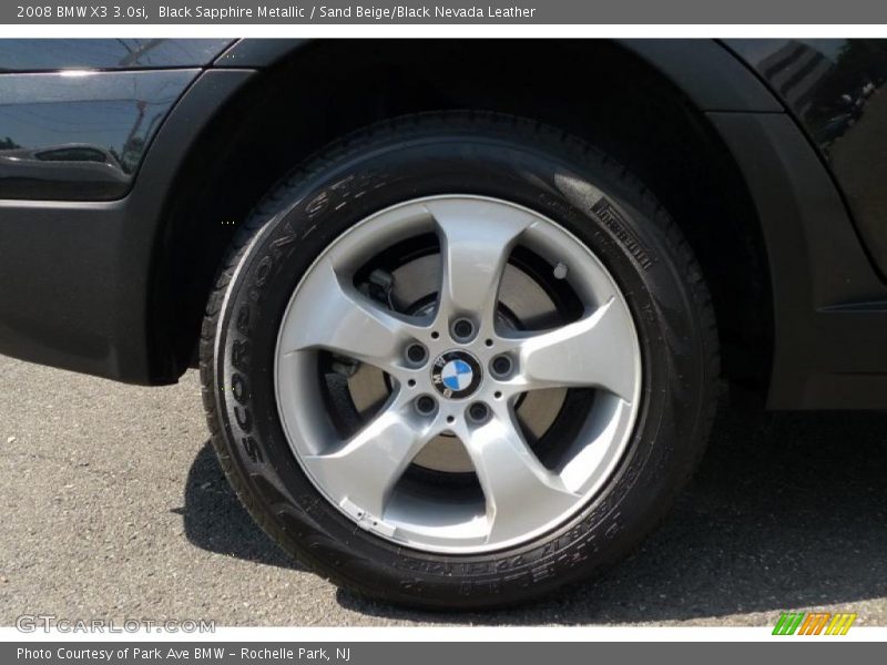 Black Sapphire Metallic / Sand Beige/Black Nevada Leather 2008 BMW X3 3.0si