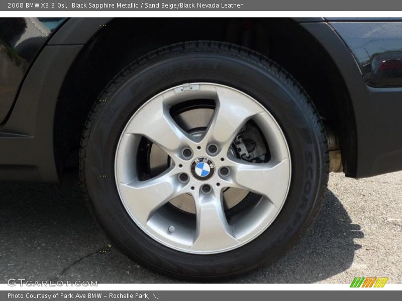 Black Sapphire Metallic / Sand Beige/Black Nevada Leather 2008 BMW X3 3.0si